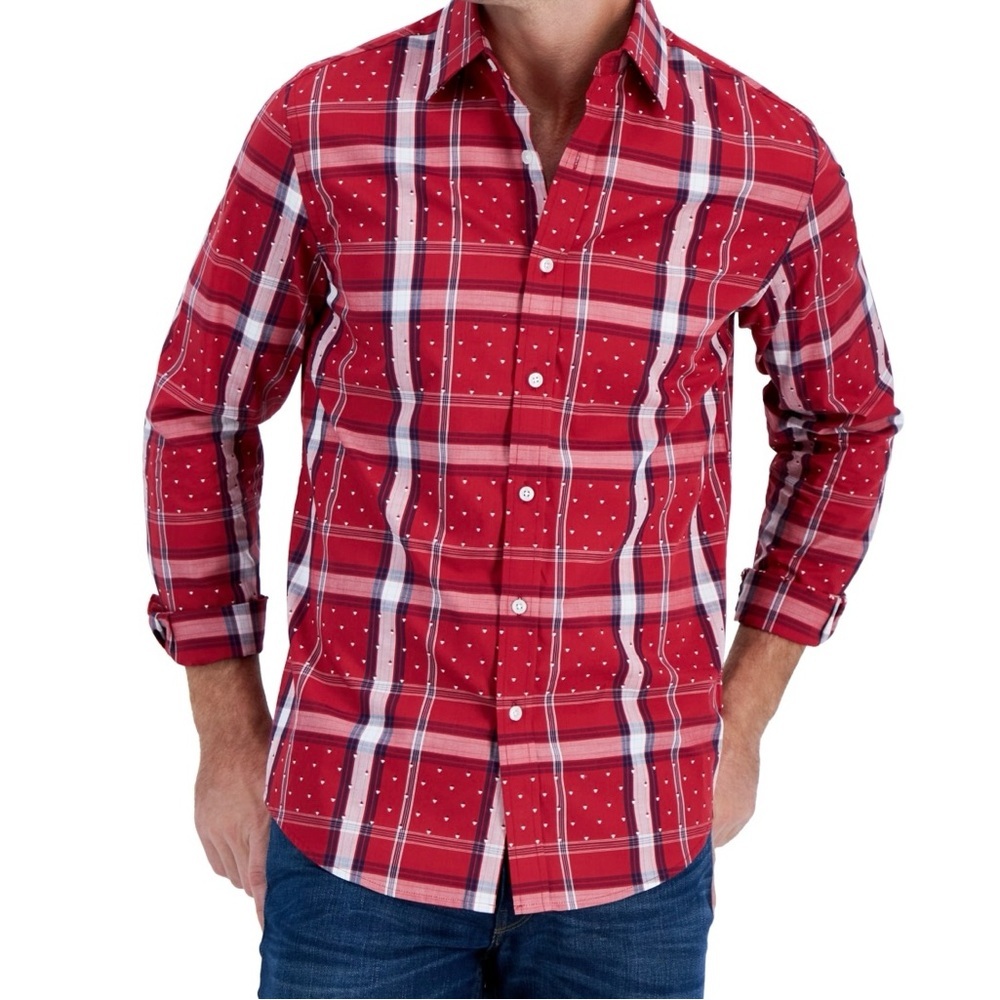 Club Room Mens Plaid Stretch Button-Down Shirt Size XXL